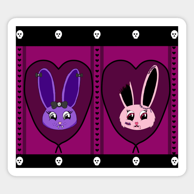 Bunny Love- Lolita style border print Sticker by RSewell